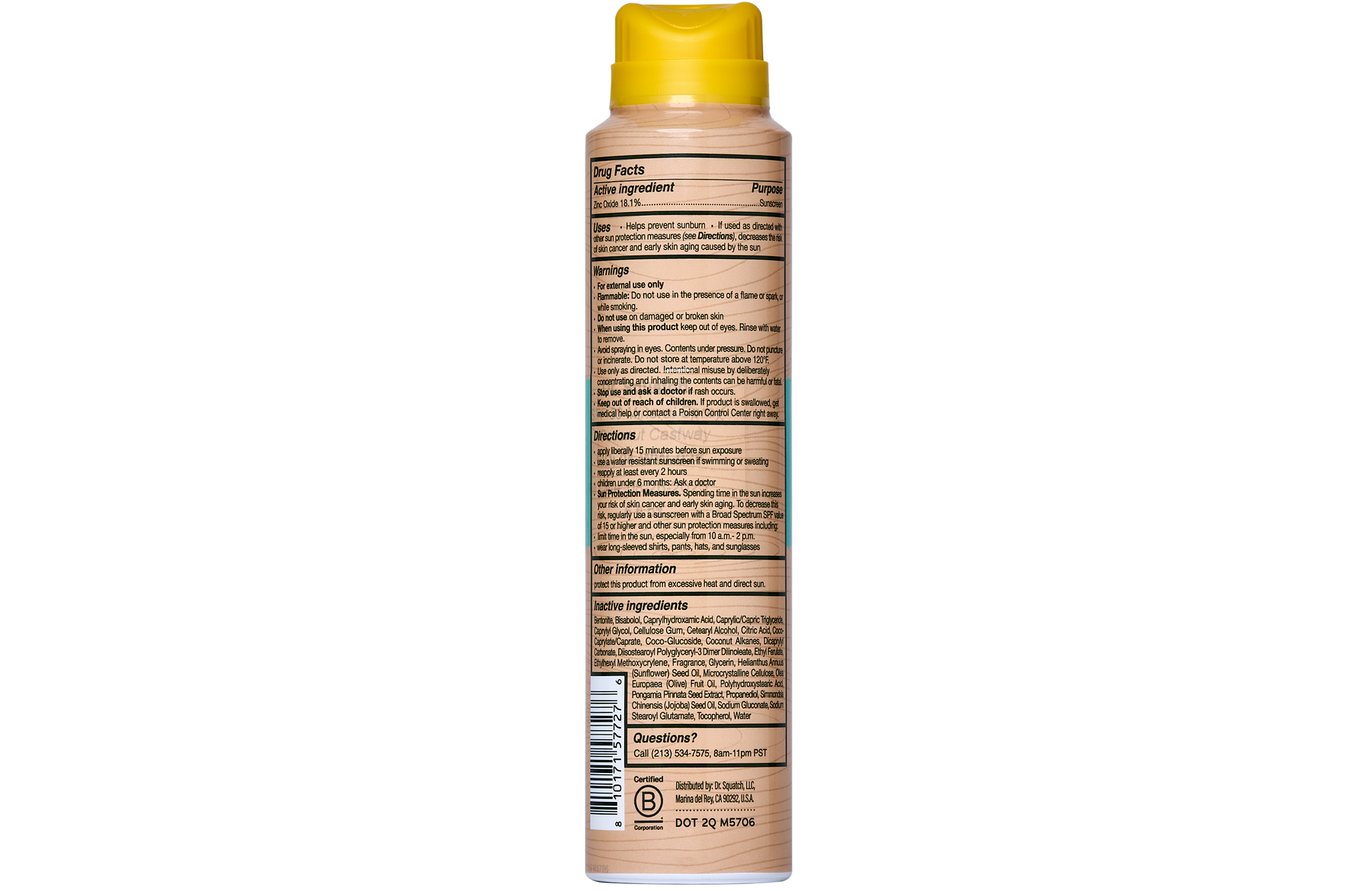 Dr. Squatch Spray | SPF 30 UVA/UVB Protection | Non-Greasy Mineral Sunscreen for Men - Clean Comfort