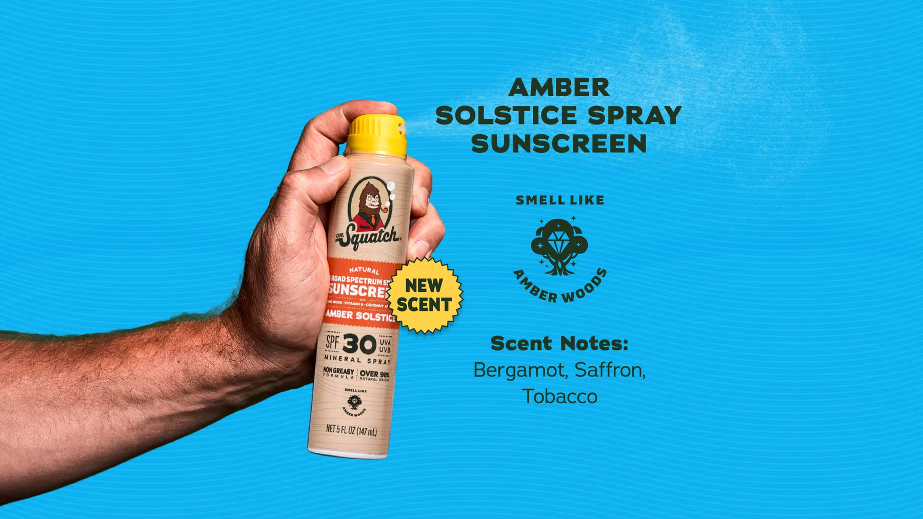 Dr. Squatch Spray | SPF 30 UVA/UVB Protection | Non-Greasy Mineral Sunscreen for Men - Calm Care