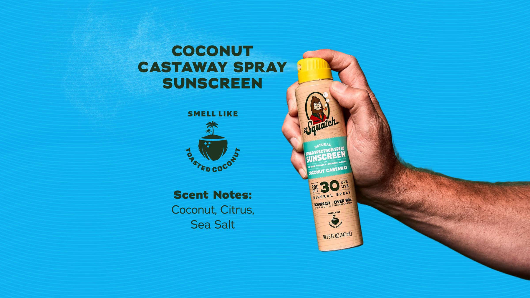 Dr. Squatch Spray | SPF 30 UVA/UVB Protection | Non-Greasy Mineral Sunscreen for Men - Clean Comfort