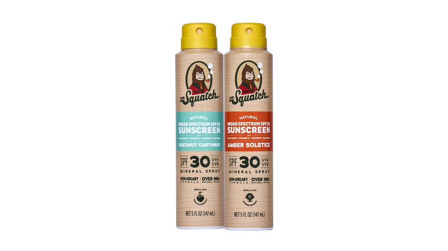 Dr. Squatch Spray 2-Pack | SPF 30 UVA/UVB Protection | Non-Greasy Mineral Sunscreen for Men - Gift Ready